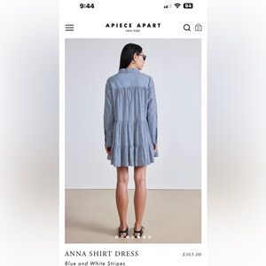Apiece apart blue and white stripe dress  ONLY WORN ONCE